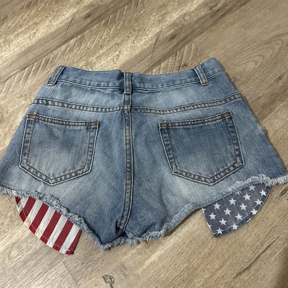 American Flag Jean Shorts - Picture 2 of 4